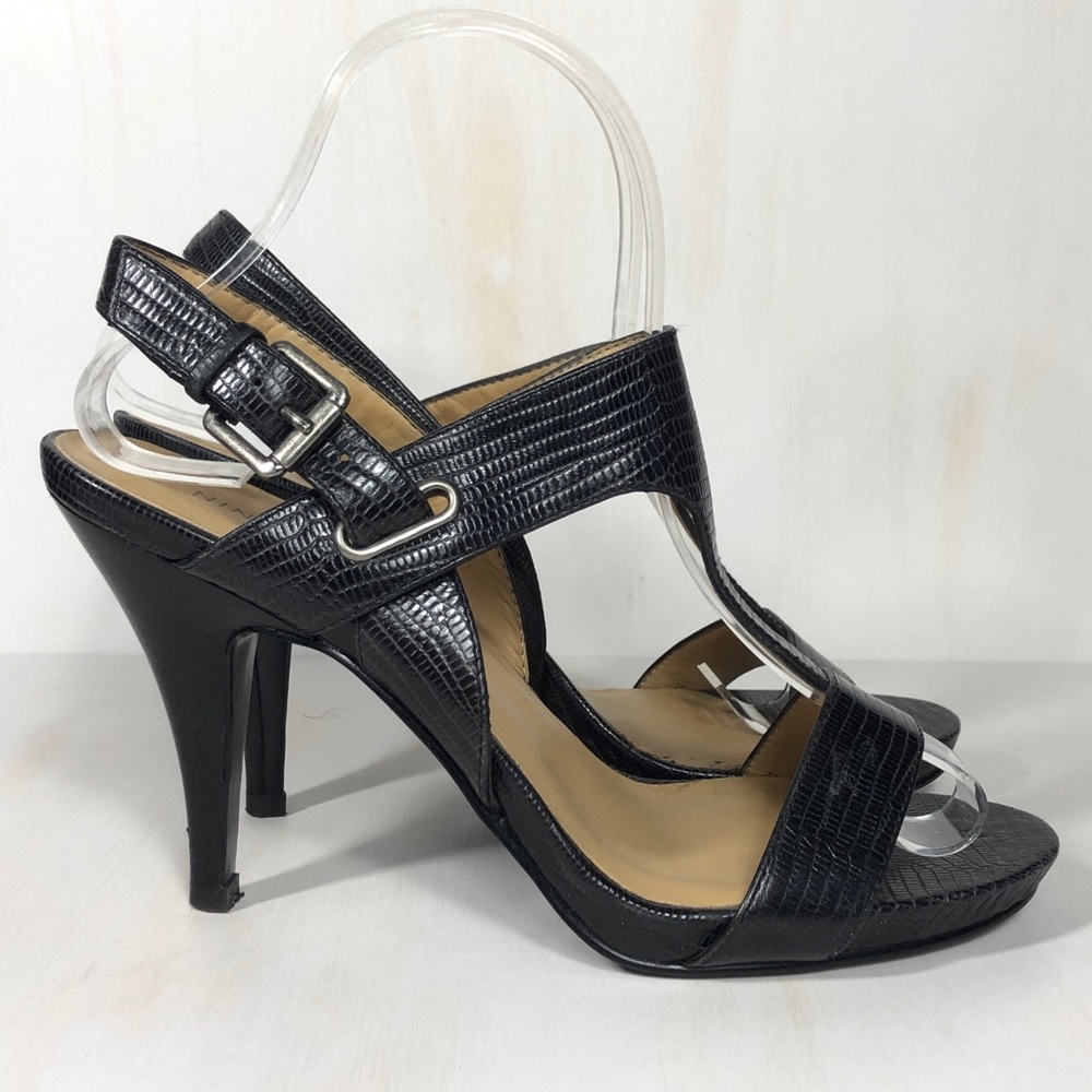 Nine West Black Strappy Heels Size 7.5